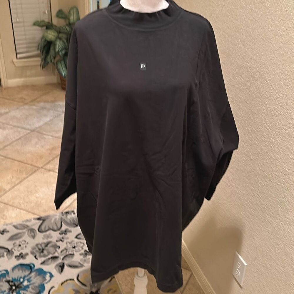 Yeezy Gap Collab Tee Shirt Black Mock Neck Mens Size M Oversized Streetwear New